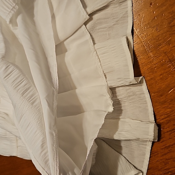 NWOT White Textured,  Ruffle Hem, High Waist Cami Dress. Women's Size Small. - Picture 7 of 7